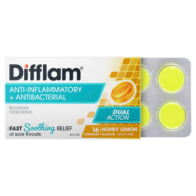 Difflam Sore Throat Pack  Honey & Lemon 16 Pack 