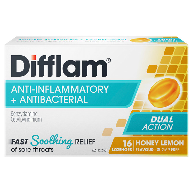 Difflam Sore Throat Pack  Honey & Lemon 16 Pack 