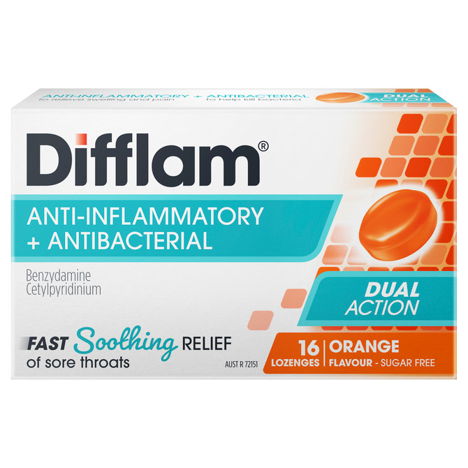 Difflam Sore Throat Pack  Orange 16 Pack 