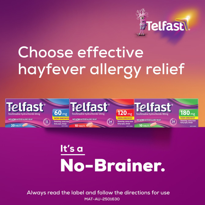 Telfast 180mg 60 Tablets