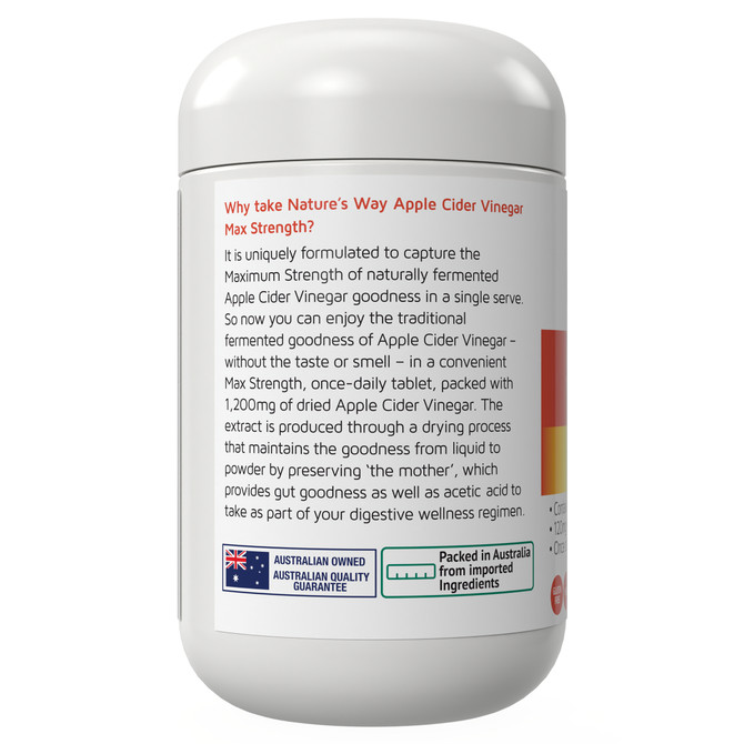 Nature's Way Superfoods Apple Cider Vinegar Max 1200mg 90s