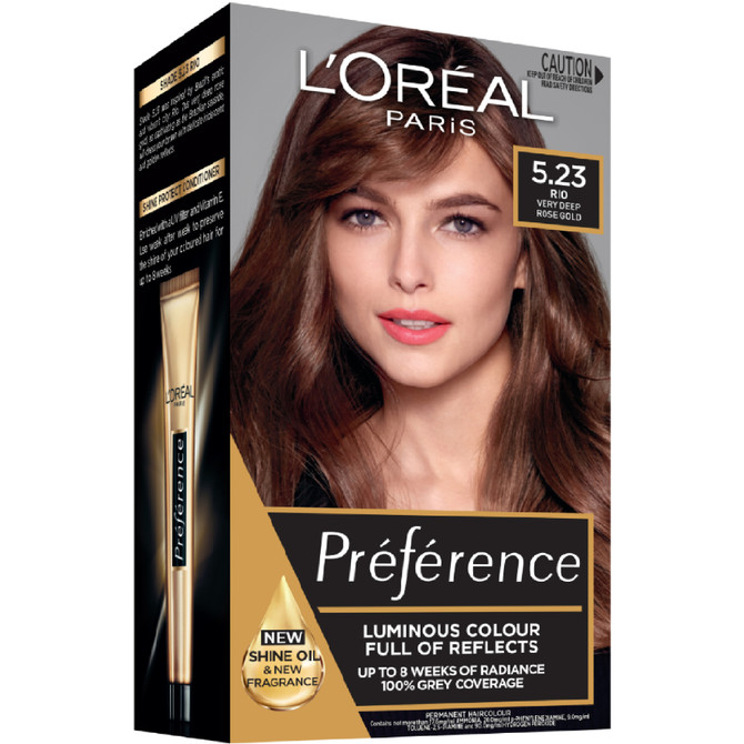 L'Oréal Paris Préférence Permanent Hair Colour - 5.23 Rio (Very Deep Rose Gold)