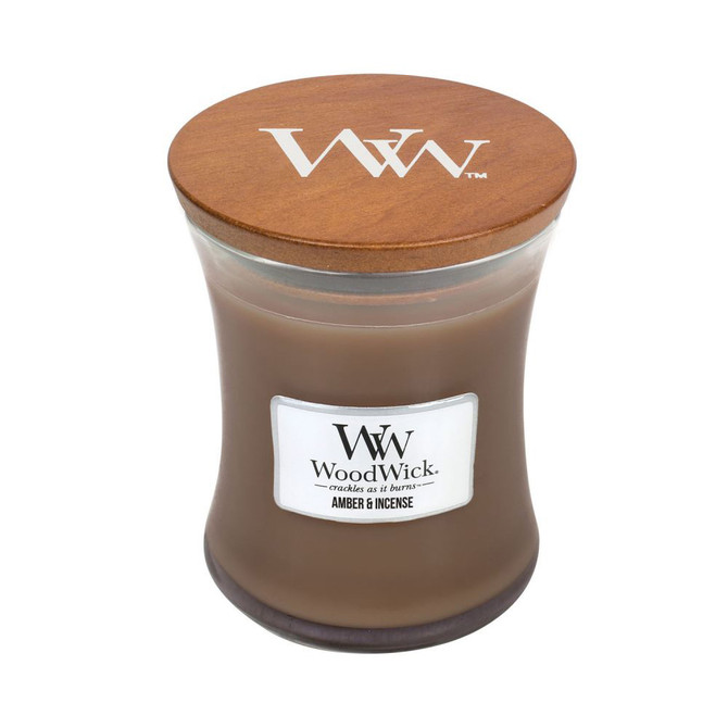 Woodwick Medium Amber & Incense Scented Candle