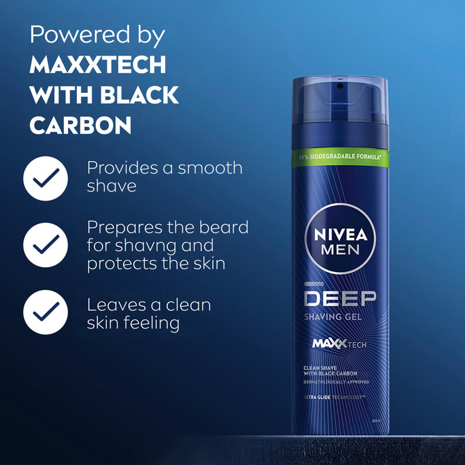 NIVEA MEN Deep Shaving Gel 200mL