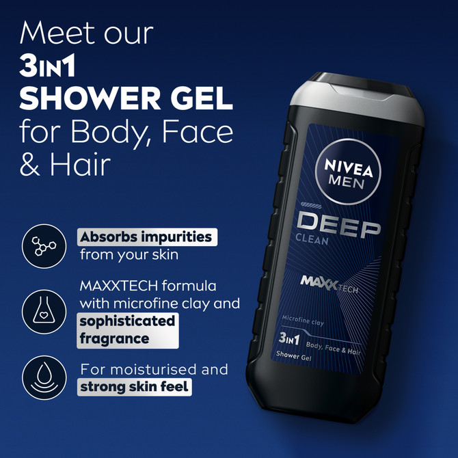 NIVEA MEN Deep Clean Shower Gel 500ml