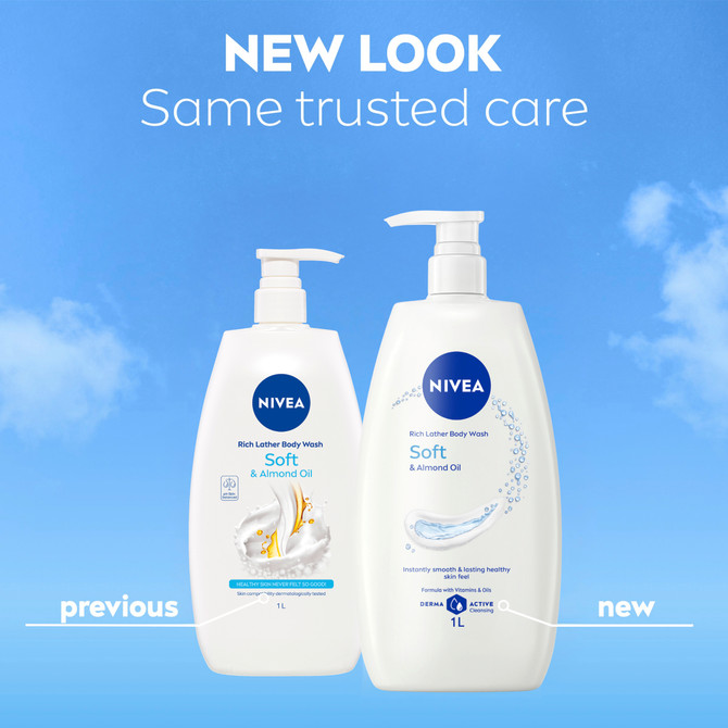NIVEA Soft & Almond Oil Body Wash 1L