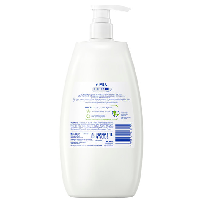 NIVEA Coconut & Jojoba Oil Body Wash 1L