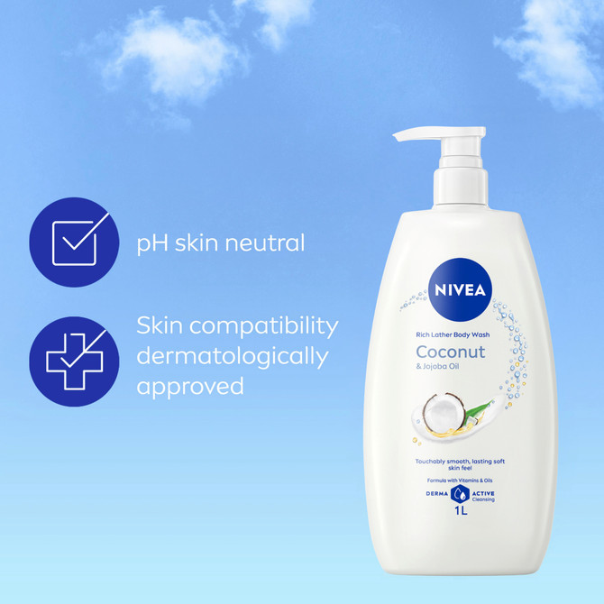 NIVEA Coconut & Jojoba Oil Body Wash 1L