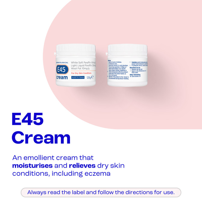 E45 Moisturising Cream for Dry Skin & Eczema 125g