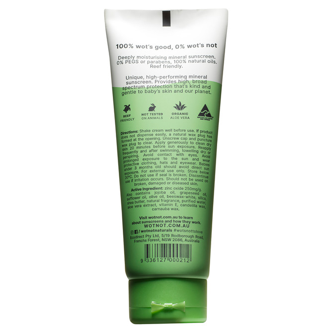 Wotnot Naturals Natural Zinc Sunscreen Baby SPF 30 100g