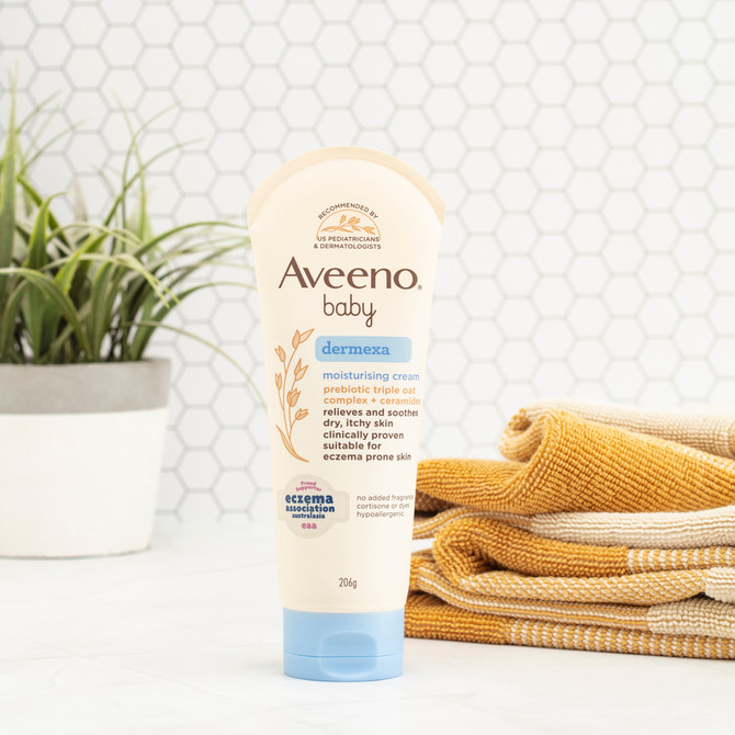 Aveeno Baby Dermexa Fragrance Free Eczema Prone Sensitive Moisturising Cream 206g