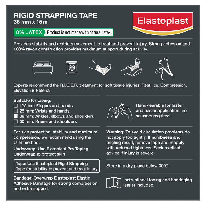 Elastoplast Rigid Strapping Tape 38mm x 15m Value Pack