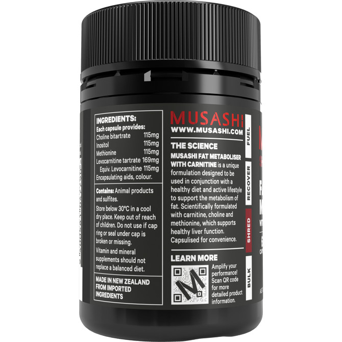 Musashi Fat Metaboliser with Carnitine 60 Capsules