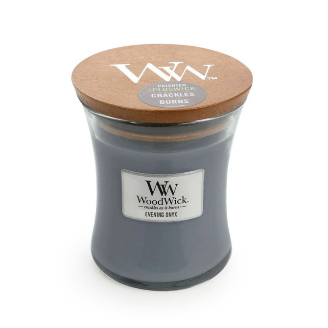 Woodwick Medium Evening Onyx Scented Candle