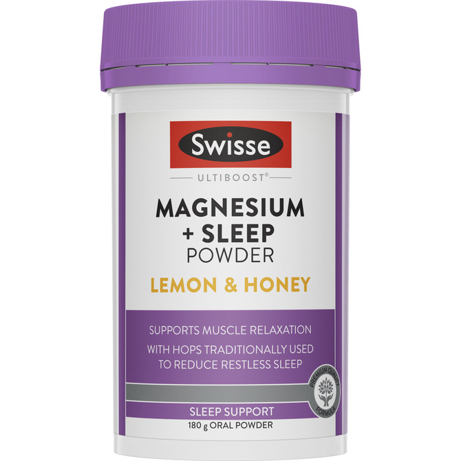 Swisse Ultiboost Magnesium + Sleep Powder Lemon & Honey 180g