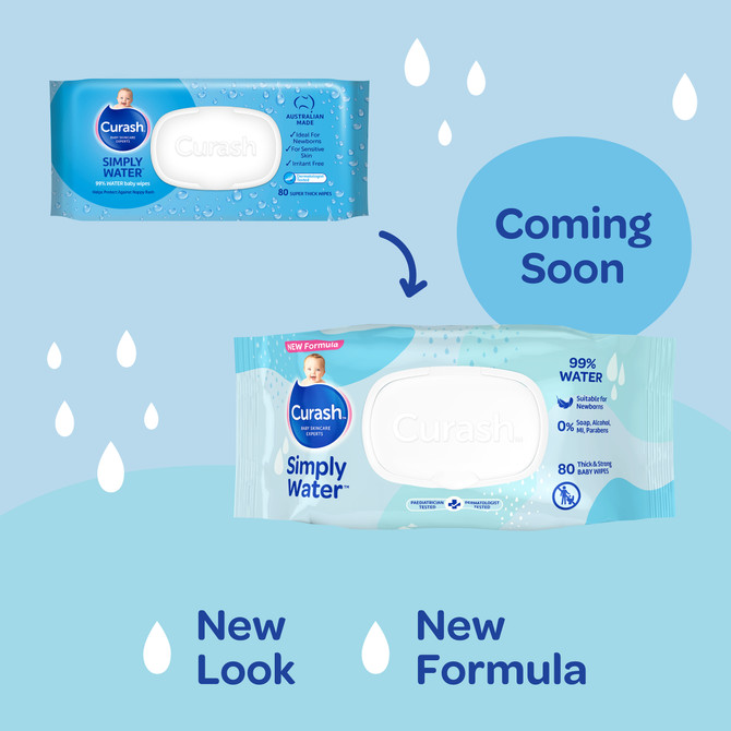 Curash Simply Water Baby Wipes 80 Pack