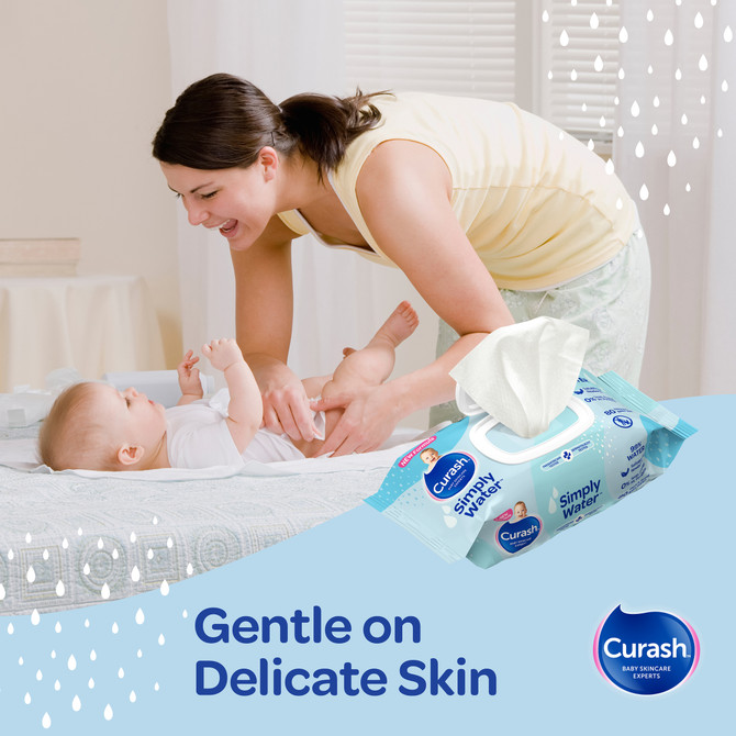 Curash Simply Water Baby Wipes 80 Pack