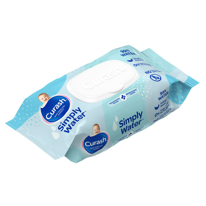 Curash Simply Water Baby Wipes 80 Pack