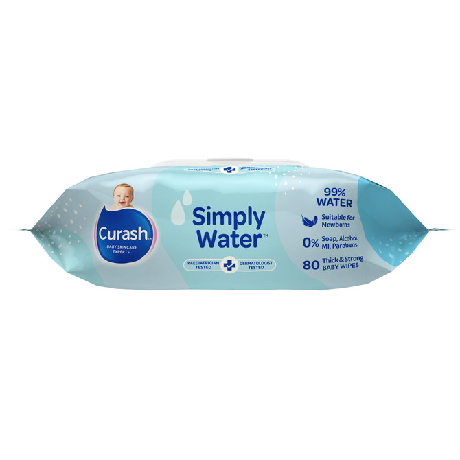 Curash Simply Water Baby Wipes 80 Pack