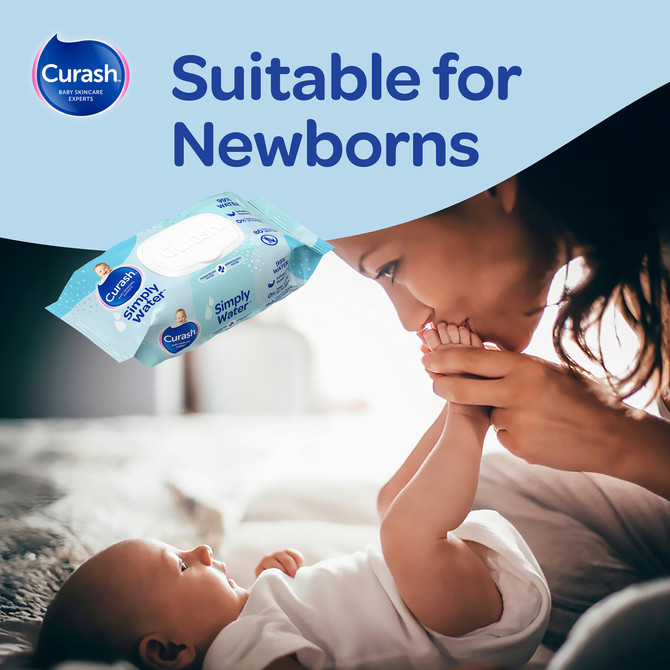 Curash Simply Water Baby Wipes 3 x 80 Pack
