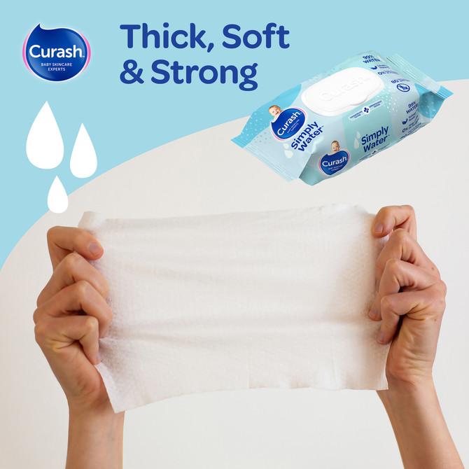 Curash Simply Water Baby Wipes 3 x 80 Pack
