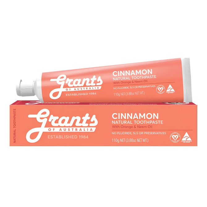 Grants Cinnamon Natural Fluoride Free Toothpaste 110g