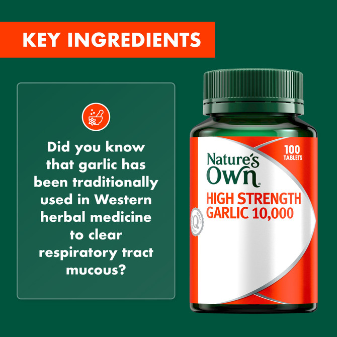 Nature's Own High Strength Garlic 10,000 100 Tablets