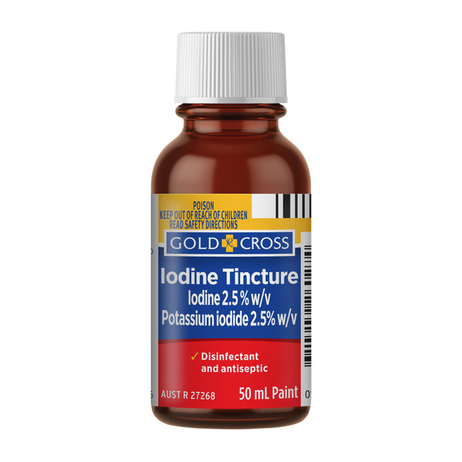 Gold Cross Iodine Tincture 50mL Paint