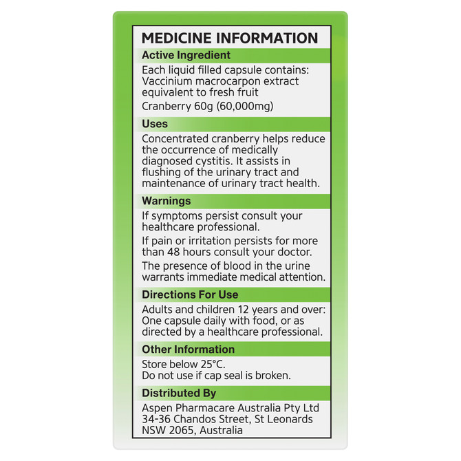Ural Cranberry Daily Capsules x 30