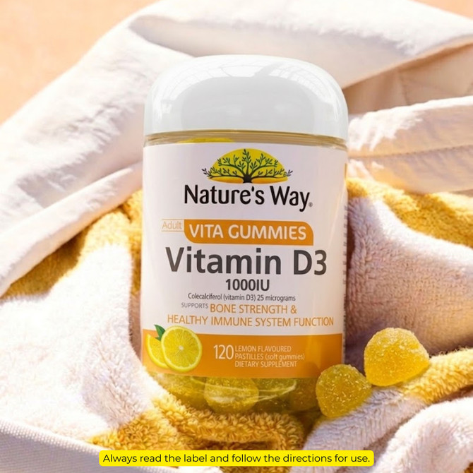 Nature's Way Adult Vita Gummies Vitamin D3 1000IU 120 Lemon Flavoured Pastilles (soft gummies)