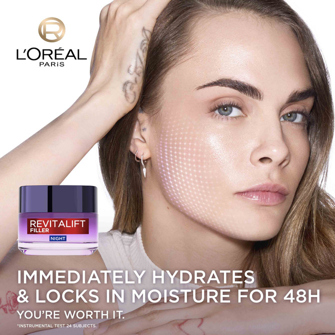 L'Oréal Paris Revitalift Filler [+Hyaluronic Acid] Replumping Night Moisturiser 50ml