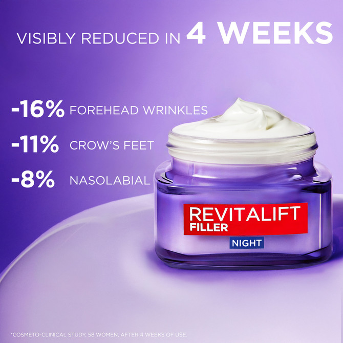 L'Oréal Paris Revitalift Filler [+Hyaluronic Acid] Replumping Night Moisturiser 50ml