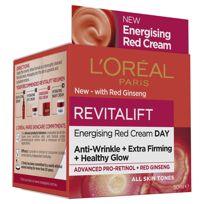 L'Oréal Paris Revitalift Classic Energising Red Day Cream, 50mL