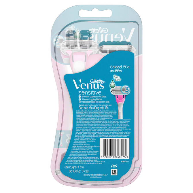 Gillette Venus Sensitive WomenS Disposable Razors, 3 Pack