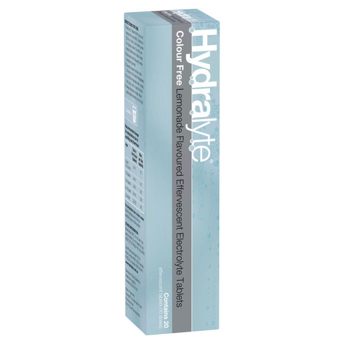 Hydralyte Effervescent Electrolyte Tablets Colour Free Lemonade Flavoured 20 Tablets