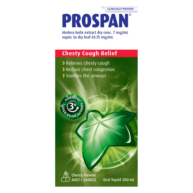 Prospan Chesty Cough Oral Liquid, Adult Cherry 200mL