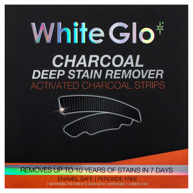 White Glo Charcoal Deep Stain Remover Activated Charcoal Strips 7 Pack