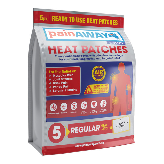 Pain Away Heat Patches Reg x 5 Pack