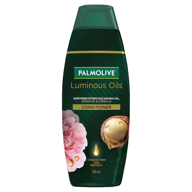 Palmolive Luminous Oils Hair Conditioner, Northern Rivers Macadamia, Argan & Camellia, 350mL, Strengthen and Protect