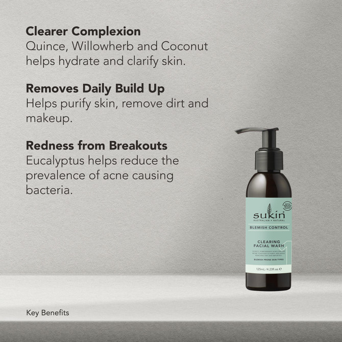 SUKIN BLEMISH CONTROL CLEARING FACIAL WASH 125ML