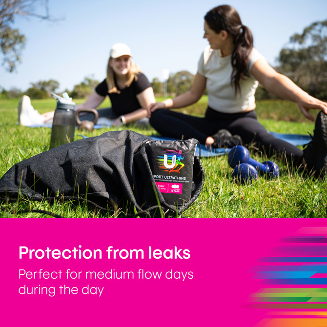 U by Kotex Sport Ultrathin Pads Super with Wings 10 Pack