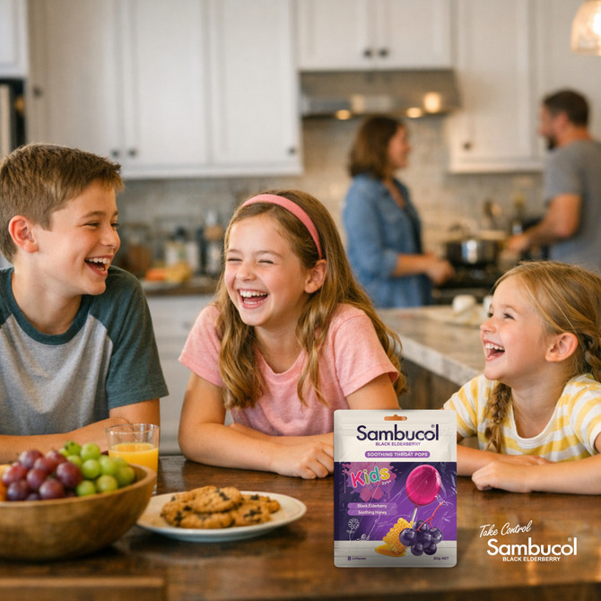 Sambucol Black Elderberry Soothing Throat Pops 8s