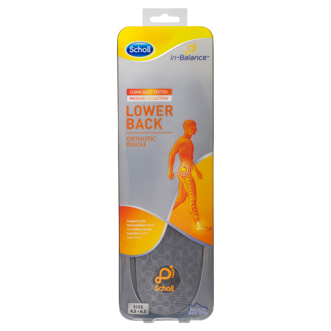 Scholl In-Balance Lower Back Orthotic Insole Small Size 4.5 - 6.5