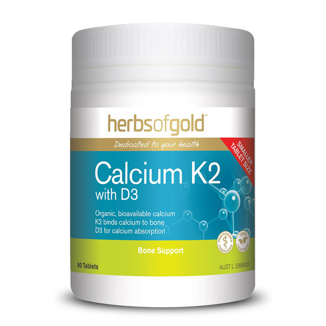 Herbs Of Gold Calcium K2 + D3 90 Tablets