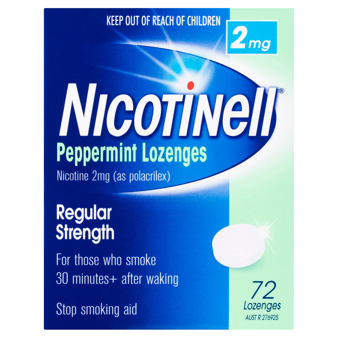 Nicotinell Stop Smoking Peppermint Lozenge Regular Strength 2mg 72 Pack