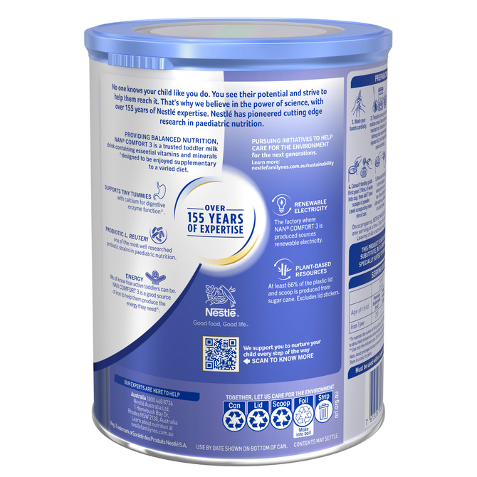 Nestle NAN COMFORT 3 Toddler Milk Drink, From 1 year – 800g