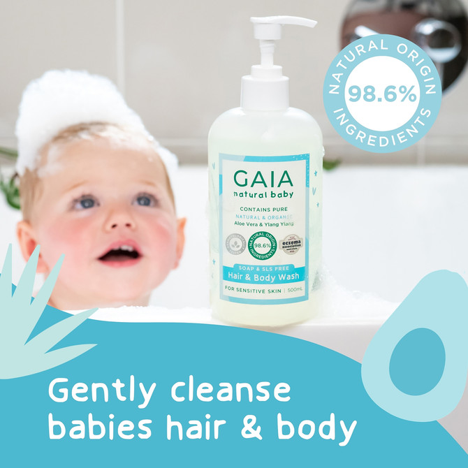 GAIA Natural Baby Hair & Body Wash 500mL
