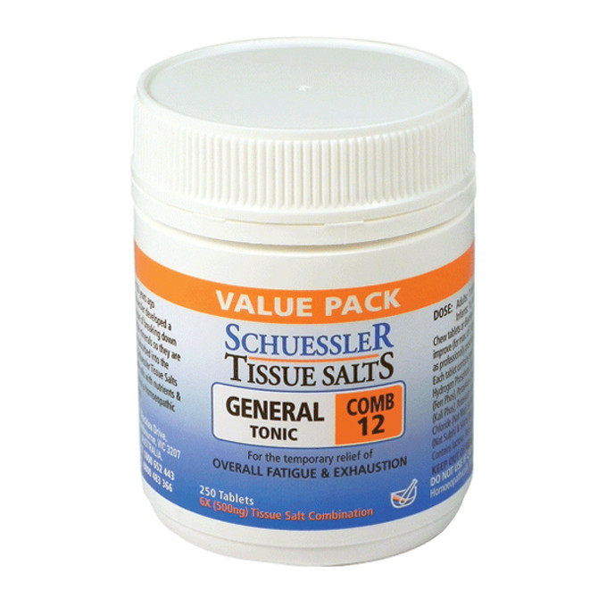 Schuessler Tissue Salts General Tonic Comb 12 250 Tablets