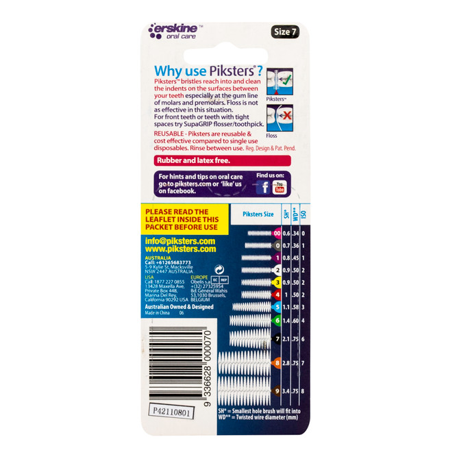 Piksters Interdental Brushes Black Size 7 7pk