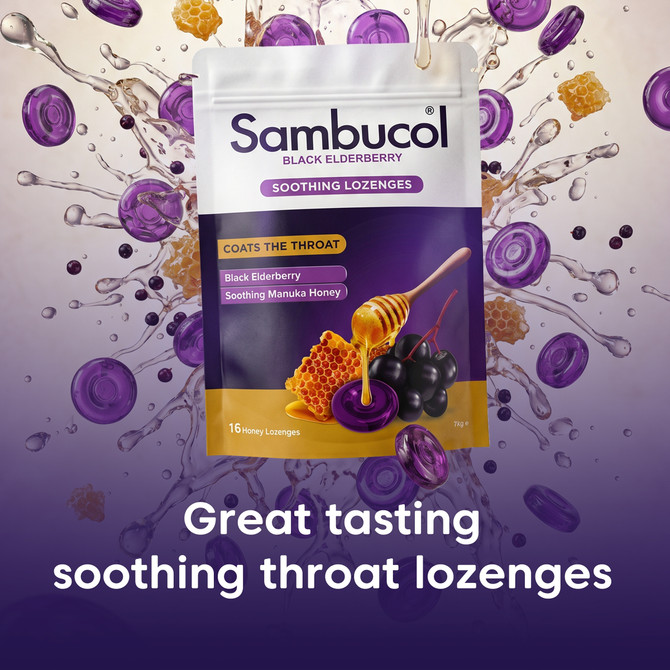 Sambucol Black Elderberry Soothing Throat Lozenges 16s